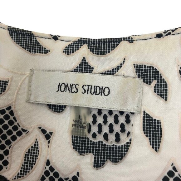 Jones Studio Jacket Embroidered Jacquard Lace Print Open Front Dress Coat Blazer - Picture 8 of 8